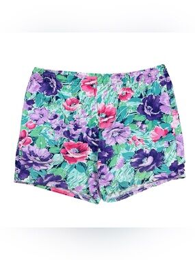 Vintage 90s Hot Tracks Colorful Lightweight Floral Summer Shorts Size M